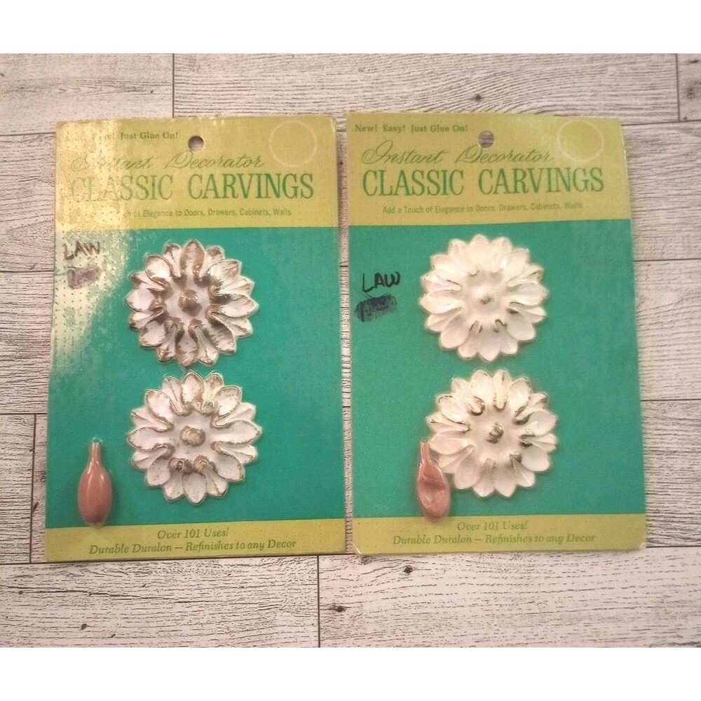 NEW Classic Carvings Ornate Floral Duralon Wall Furniture Accents - 2" - White#1